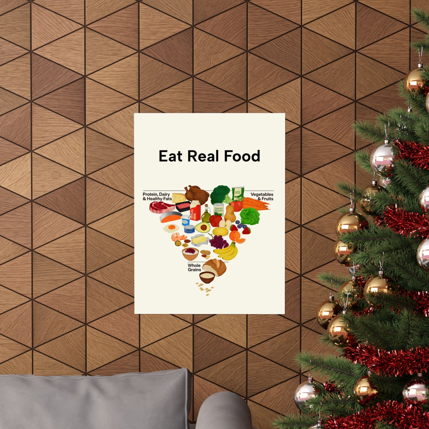 "Eat Real Food" Pyramid – A Visual Guide to Whole Health - Posters