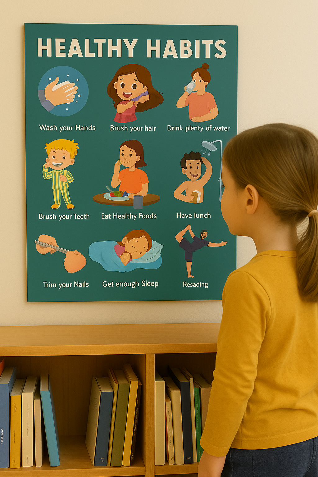 Healthy Habits for Happy Kids – Educational Wall Poster (12x18 in)