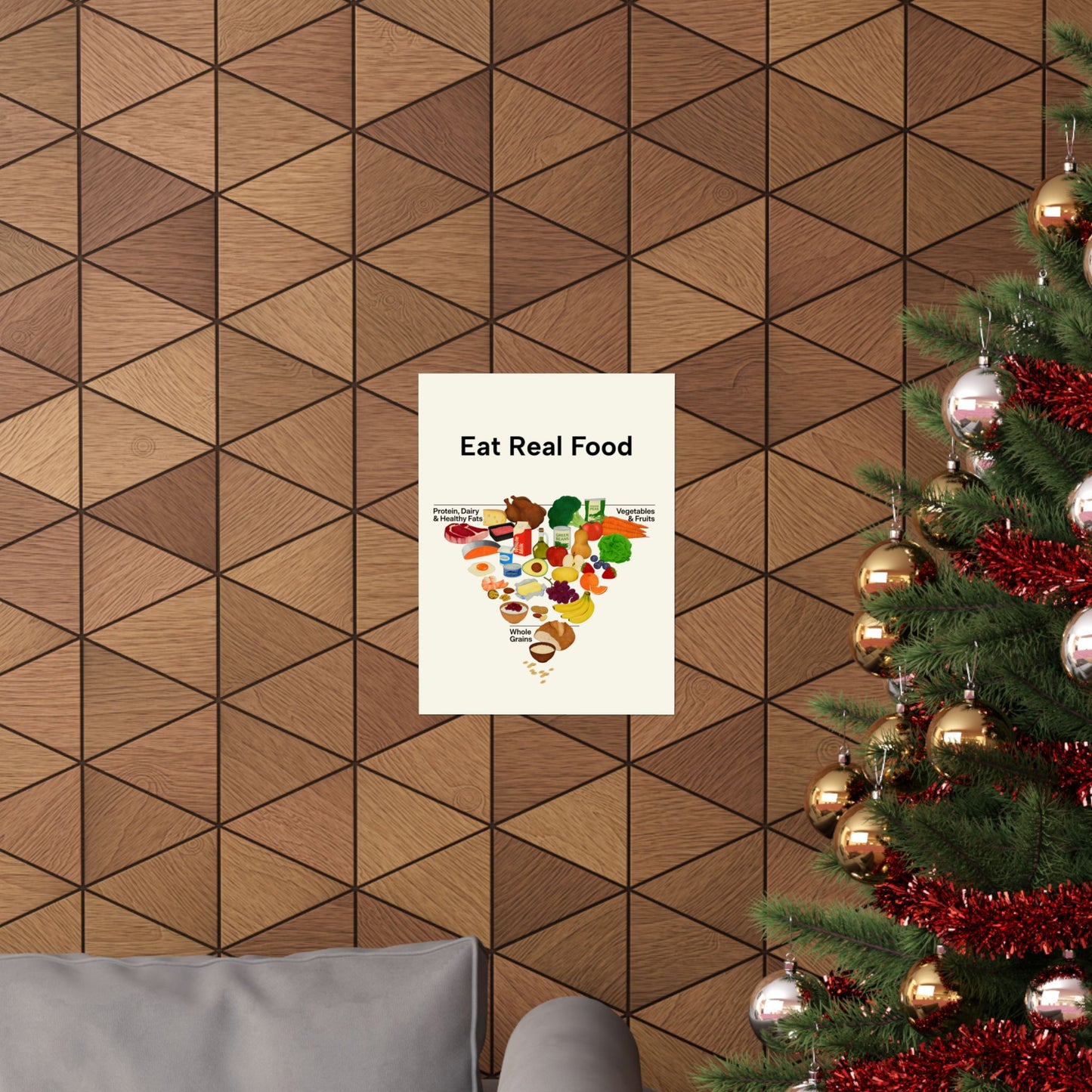 "Eat Real Food" Pyramid – A Visual Guide to Whole Health - Posters